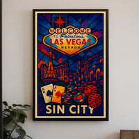 Welcome to Sin City Poster Neon Night Cityscape Urban Decor