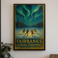 Fairbanks Aurora Christmas Poster