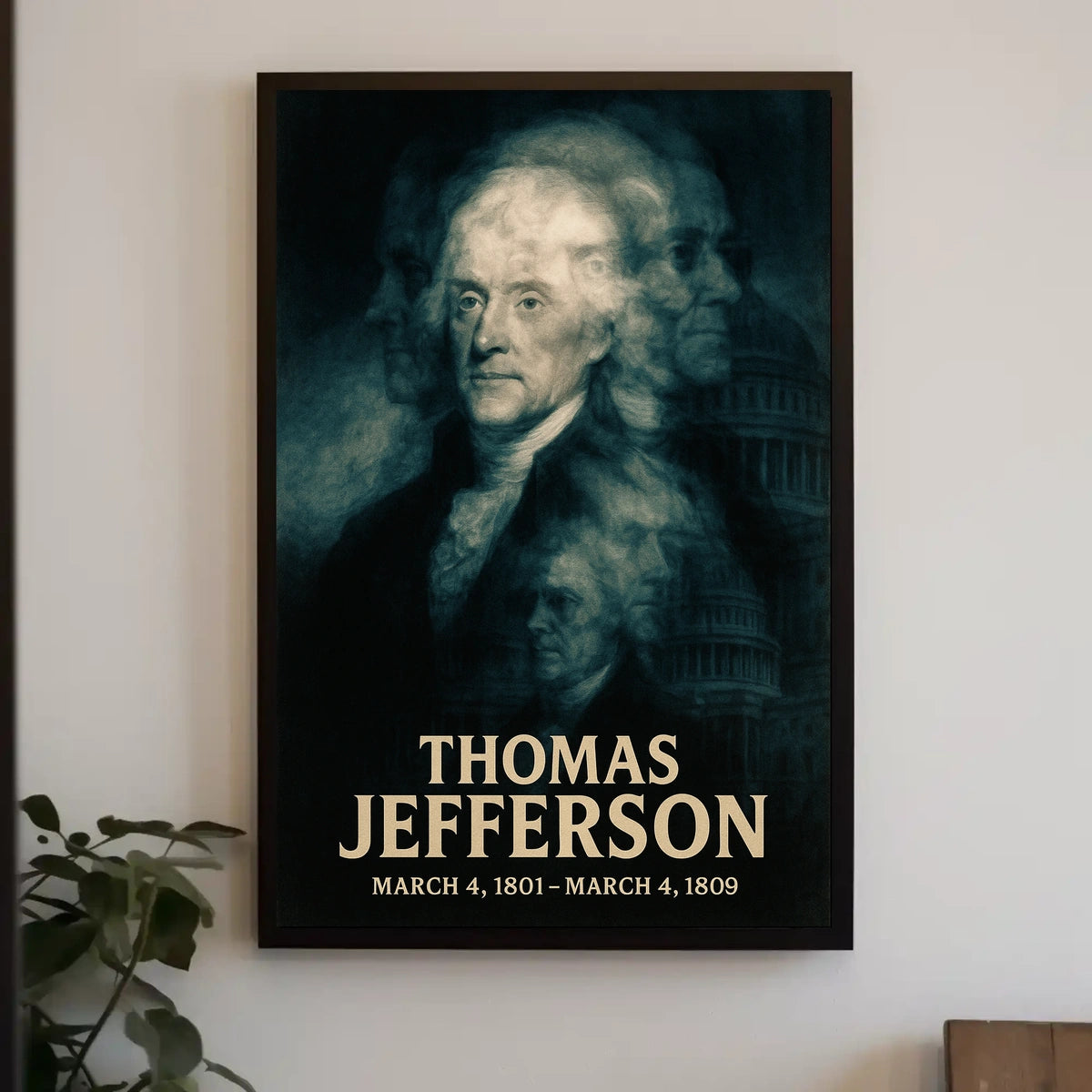 Thomas Jefferson 3rd President of the United States Double Exposure Poster