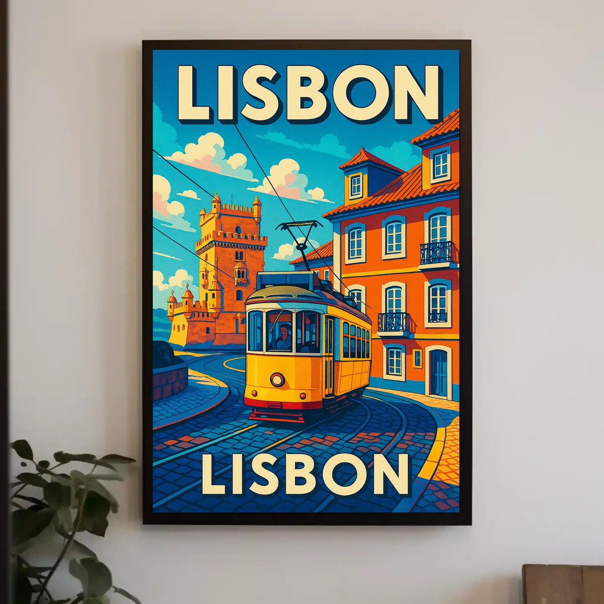 Lisbon Vintage Travel Vintage Poster