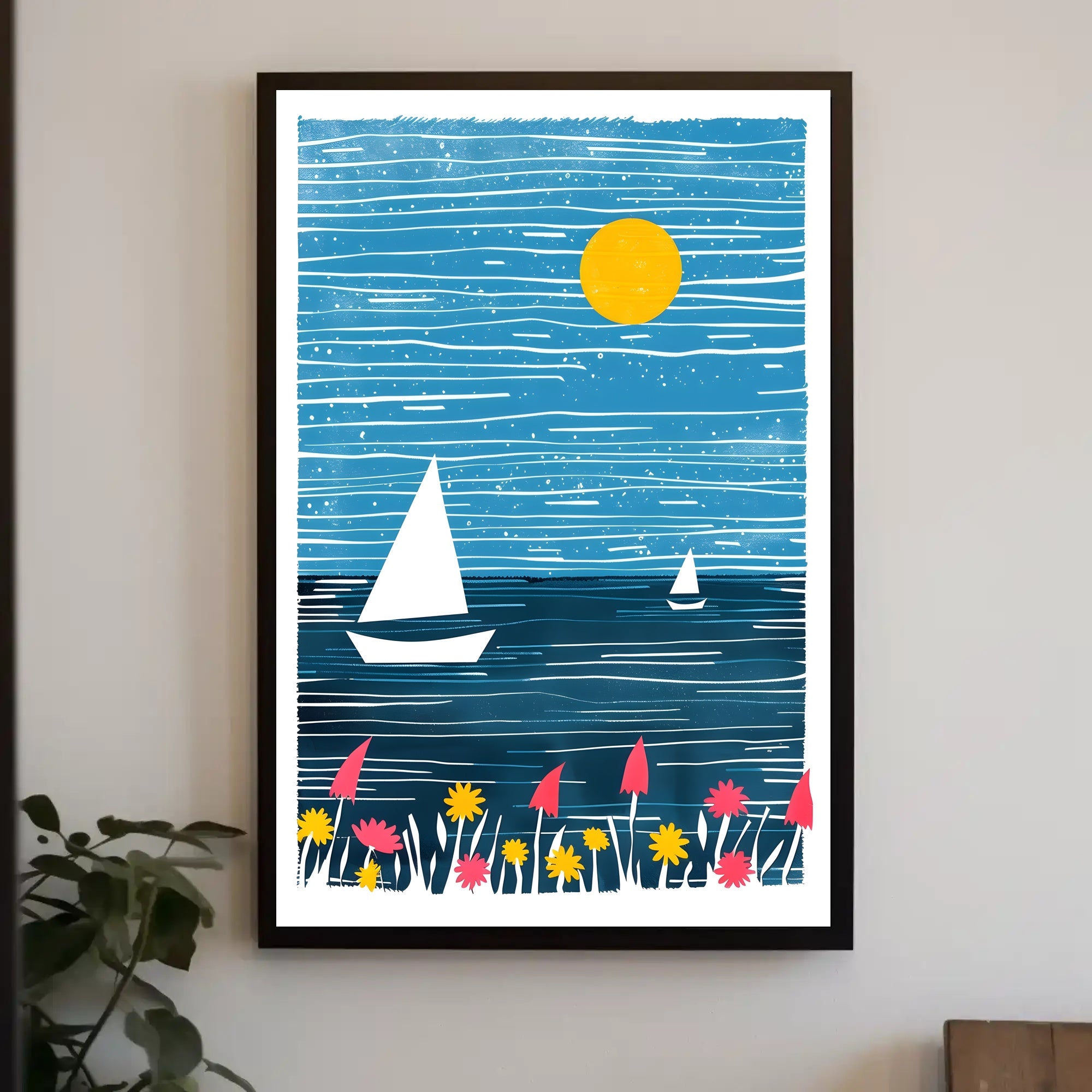 Seascape Poster Modern Coastal Wall Art Print