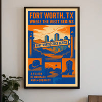 Fort Worth, TX Where the West Begins Poster