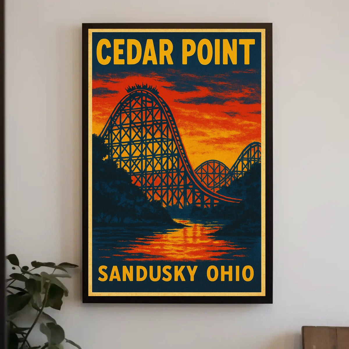 Cedar Point Adventure: Vintage Travel Poster