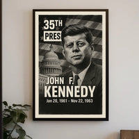 John F. Kennedy 35th President of the United States Digital Montaje Poster
