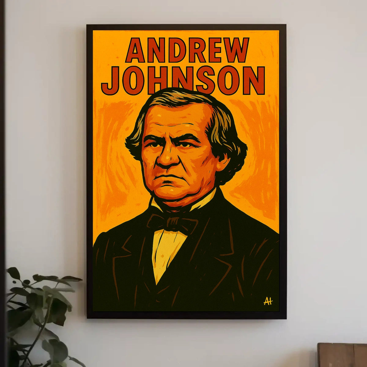Andrew Johnson Historic Portrait Vintage Decor Poster