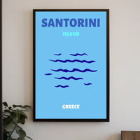 Santorini Greece Minimalist Landscape Travel Poster PosterGoat