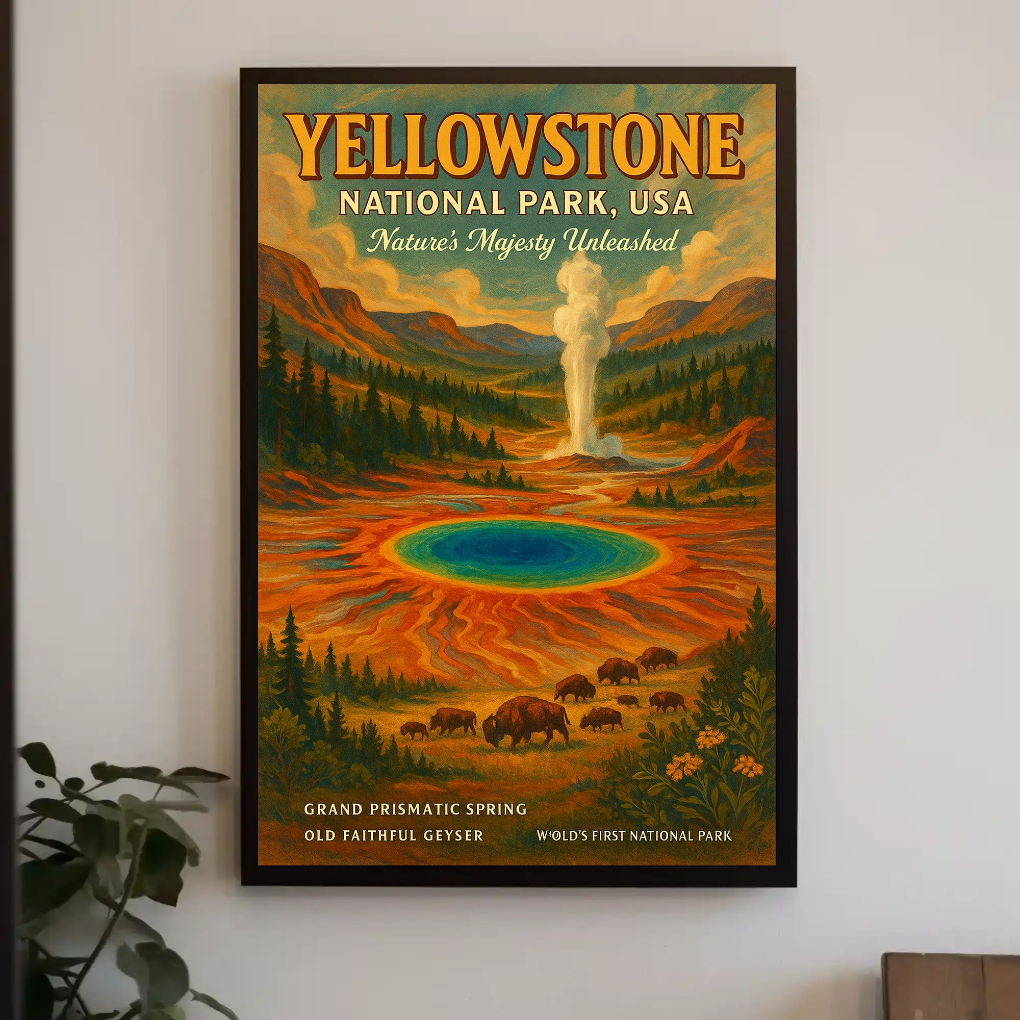 Yellowstone Vintage Travel Poster Wall Art