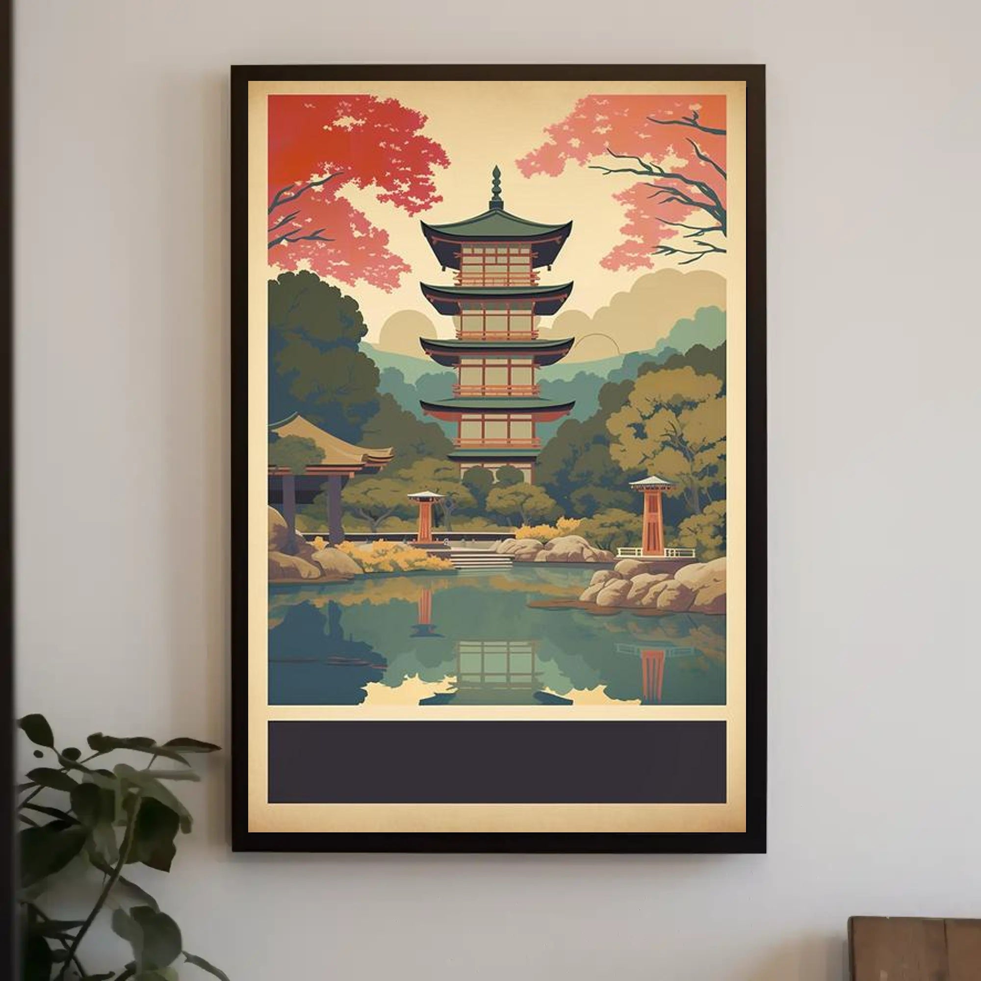 Tranquil Pagoda Reflections Poster
