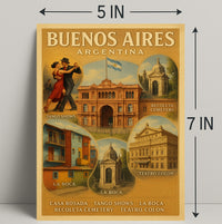 Buenos Aires Vintage Travel Poster Wall Art PosterGoat