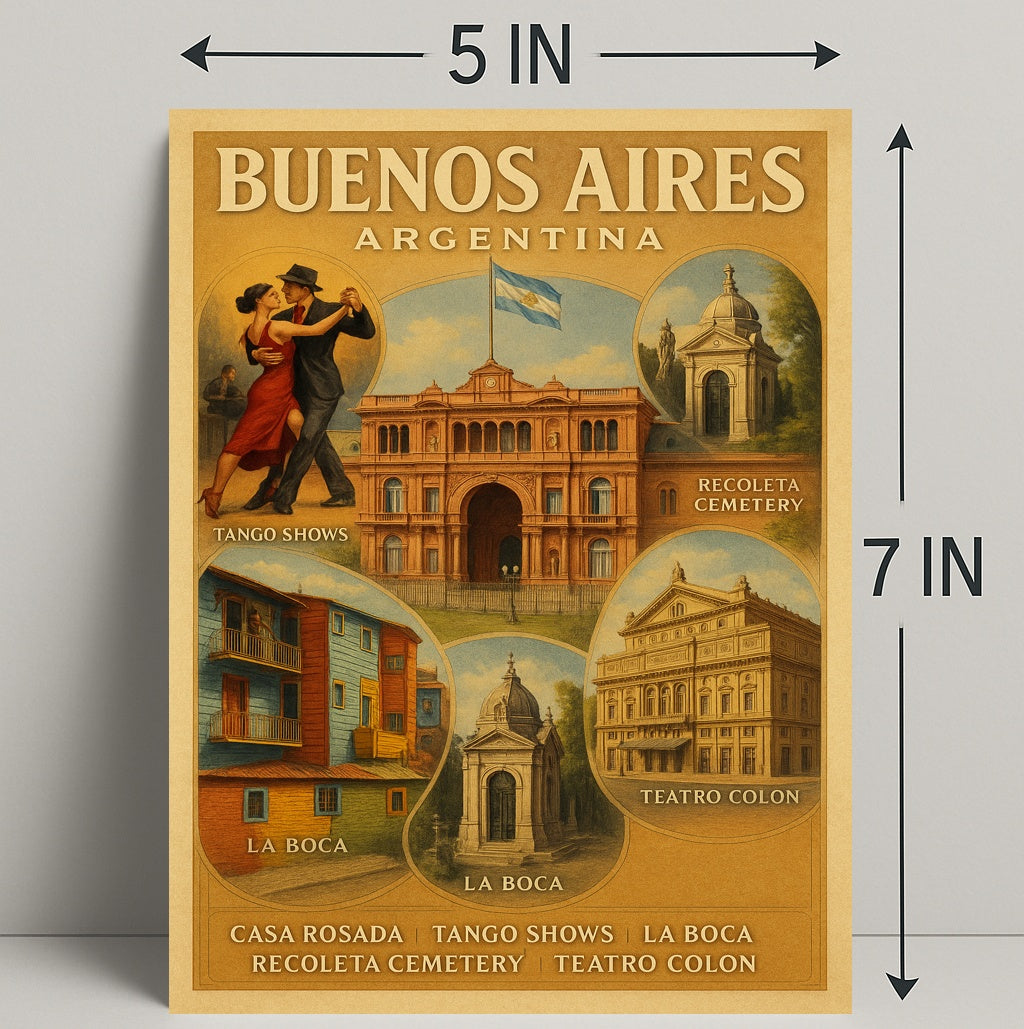 Buenos Aires Vintage Travel Poster Wall Art PosterGoat