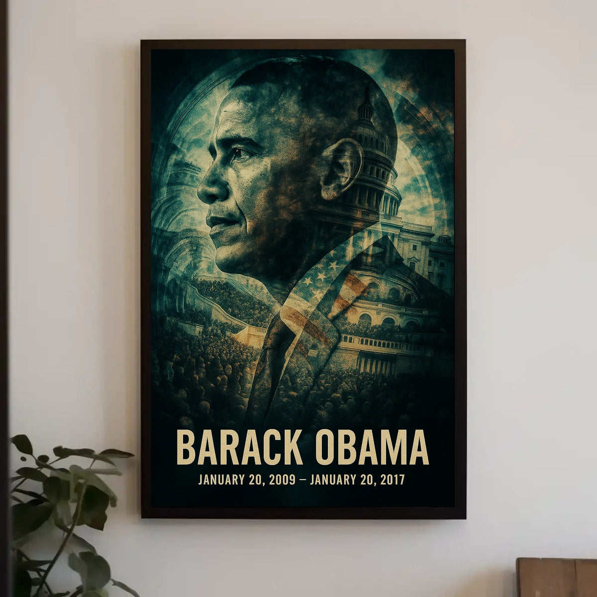 Barack Obama 44th President of the United States Double Exposure Poster