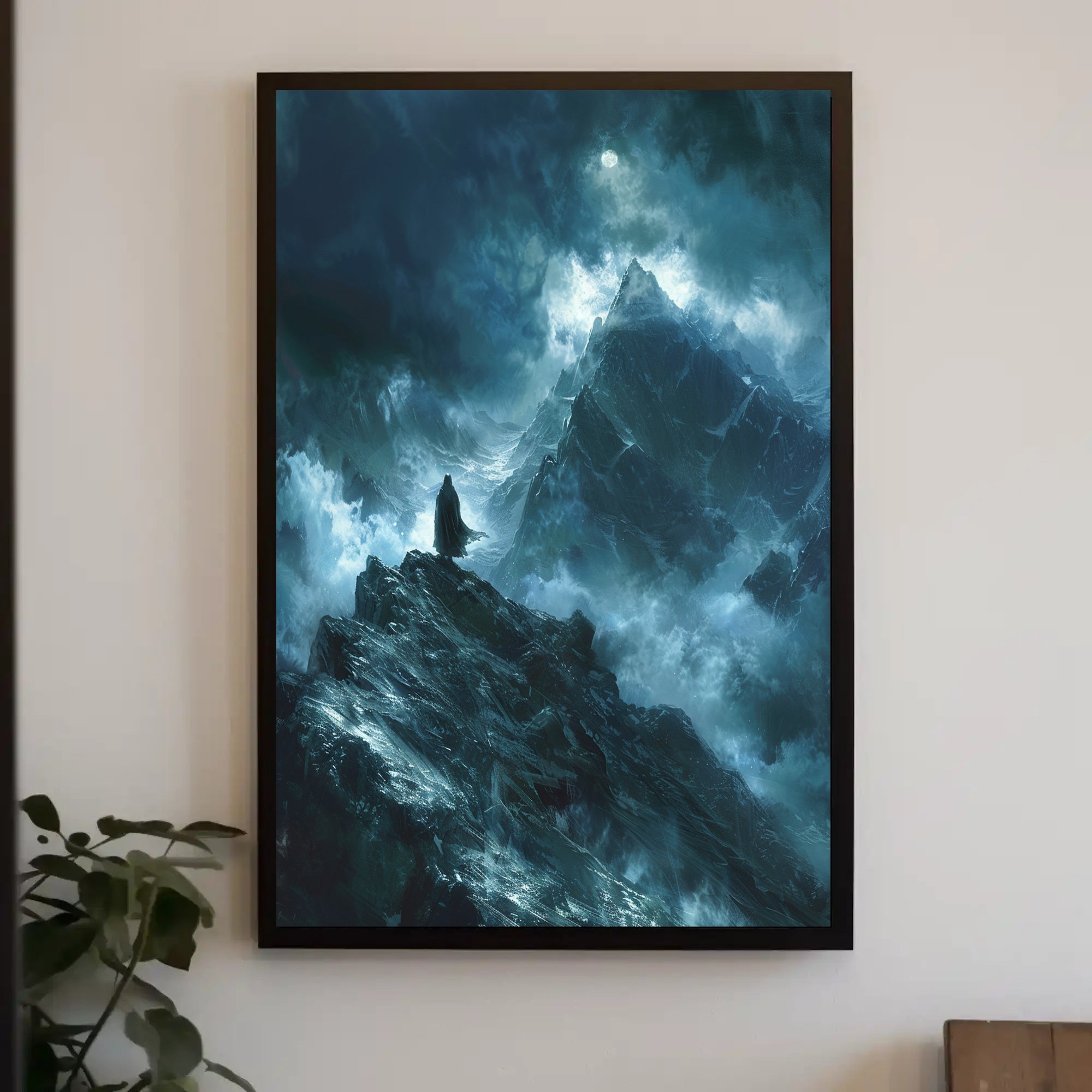 Ethereal Moonlit Adventure in Mountains Fantasy or Mythology Poster PosterGoat