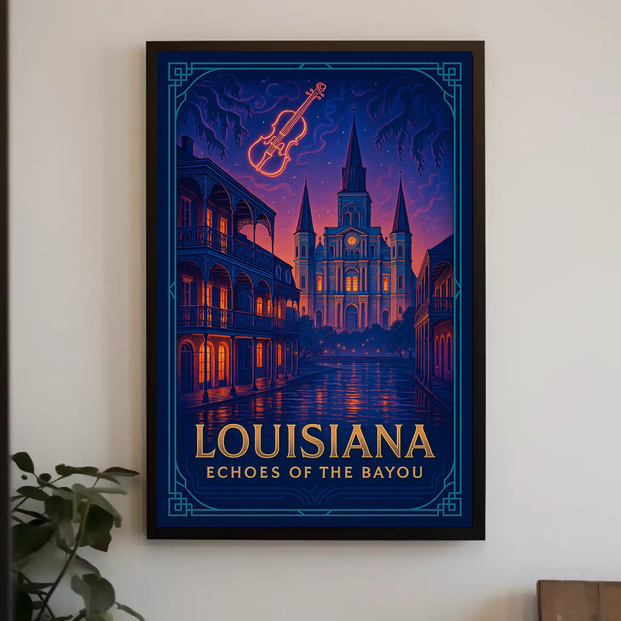Louisiana Bayou Poster Vintage Travel Wall Art