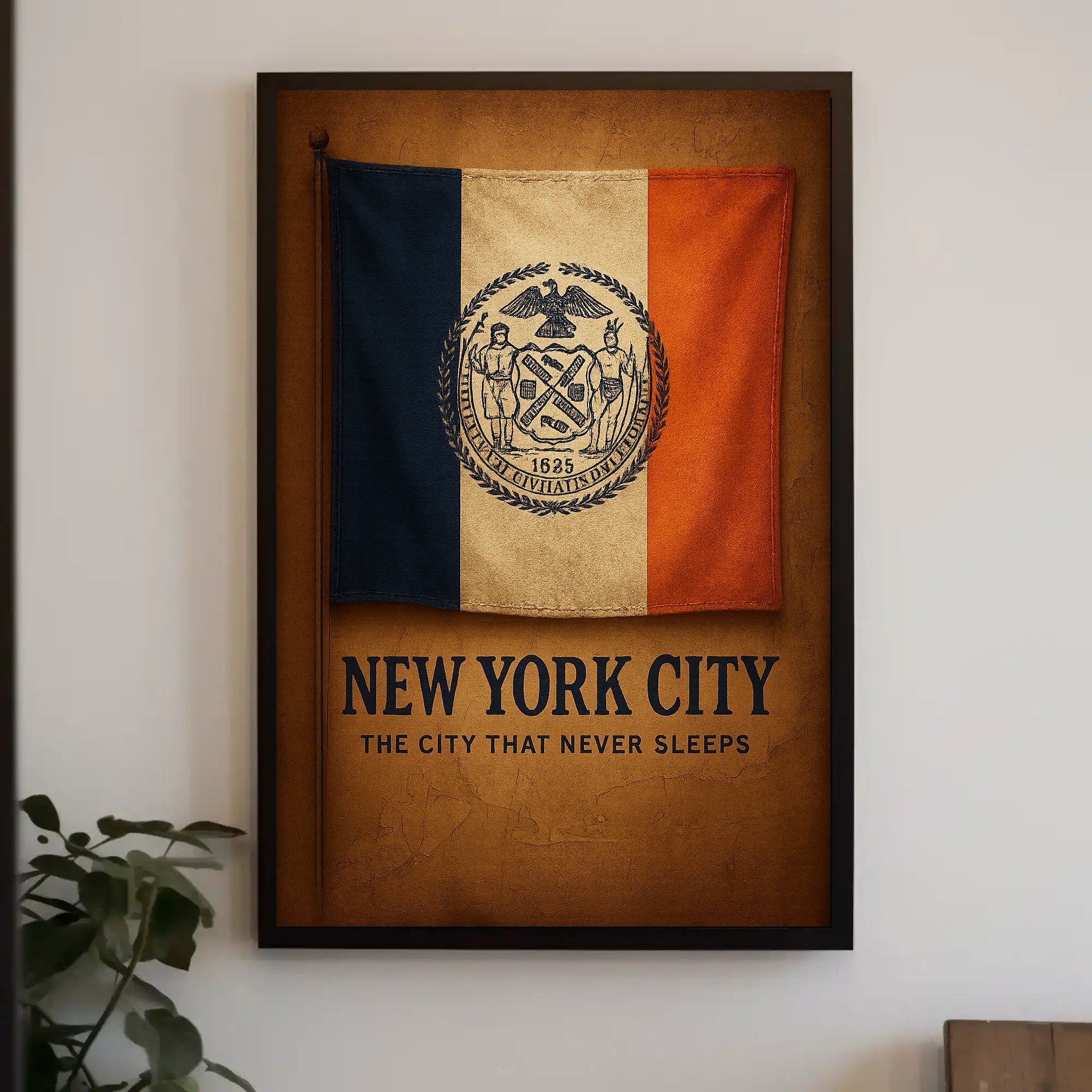 New York City Flag Vintage Nostalgia Country Flag Poster