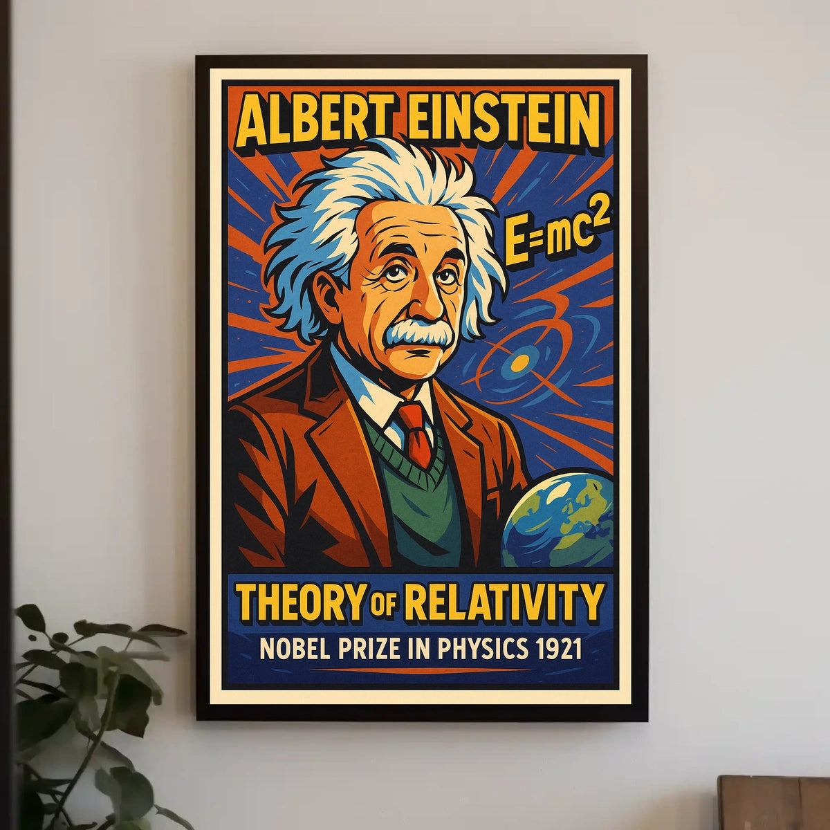 Albert Einstein Relativity Theory Timeless Cosmology Educational Vintage Science Decor Poster