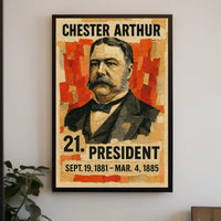 Chester A. Arthur 21st President of the United States Layered paper Collage Poster