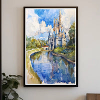 Enchanted Castle Reflection Poster PosterGoat
