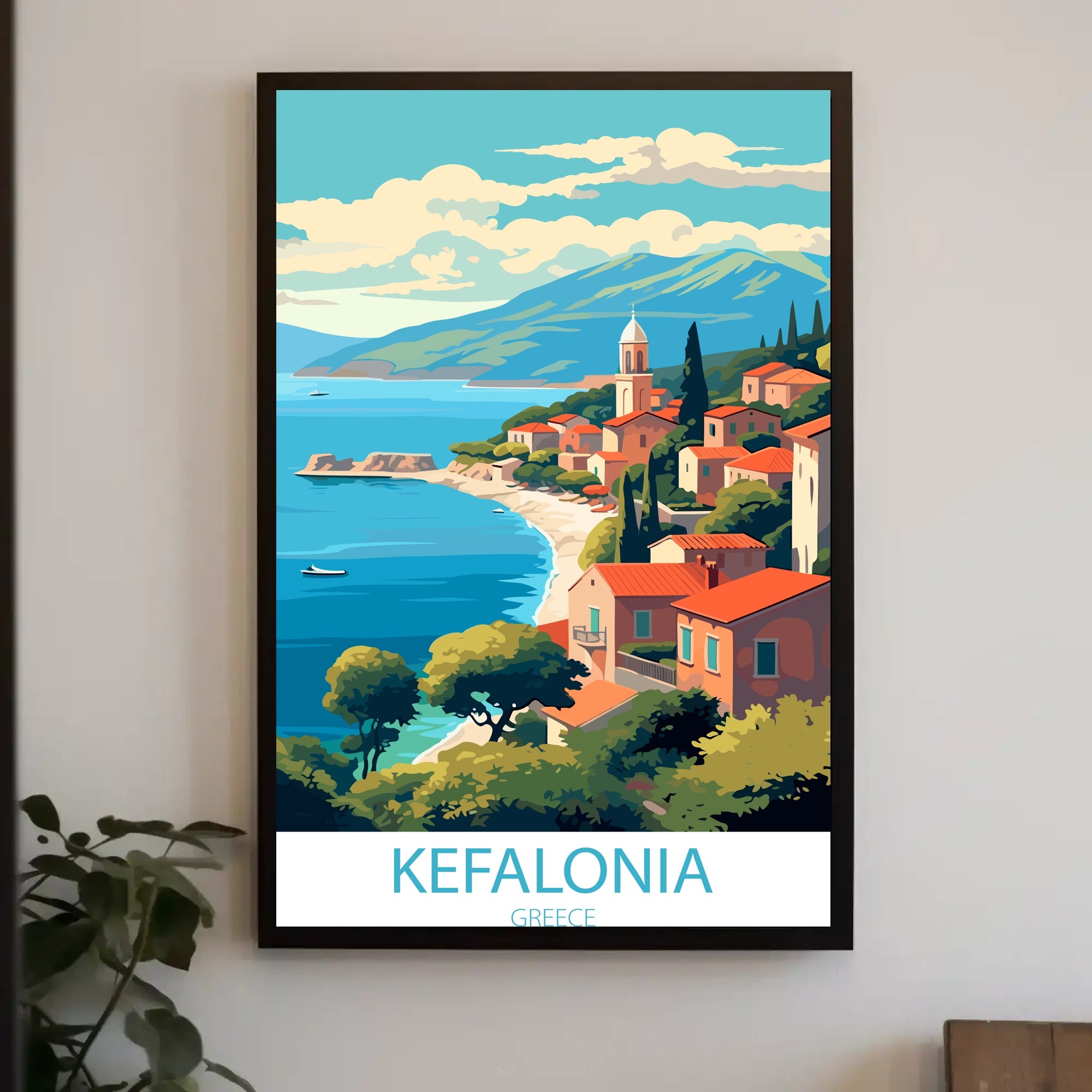 Kefalonia Coastal Charm Travel Poster
