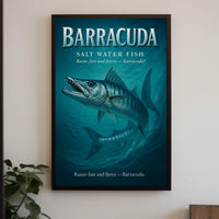 Barracuda Salt Water Fish Poster