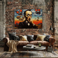 Surrealistic Abstract Art Dreamscape with Black Suit Figure Poster