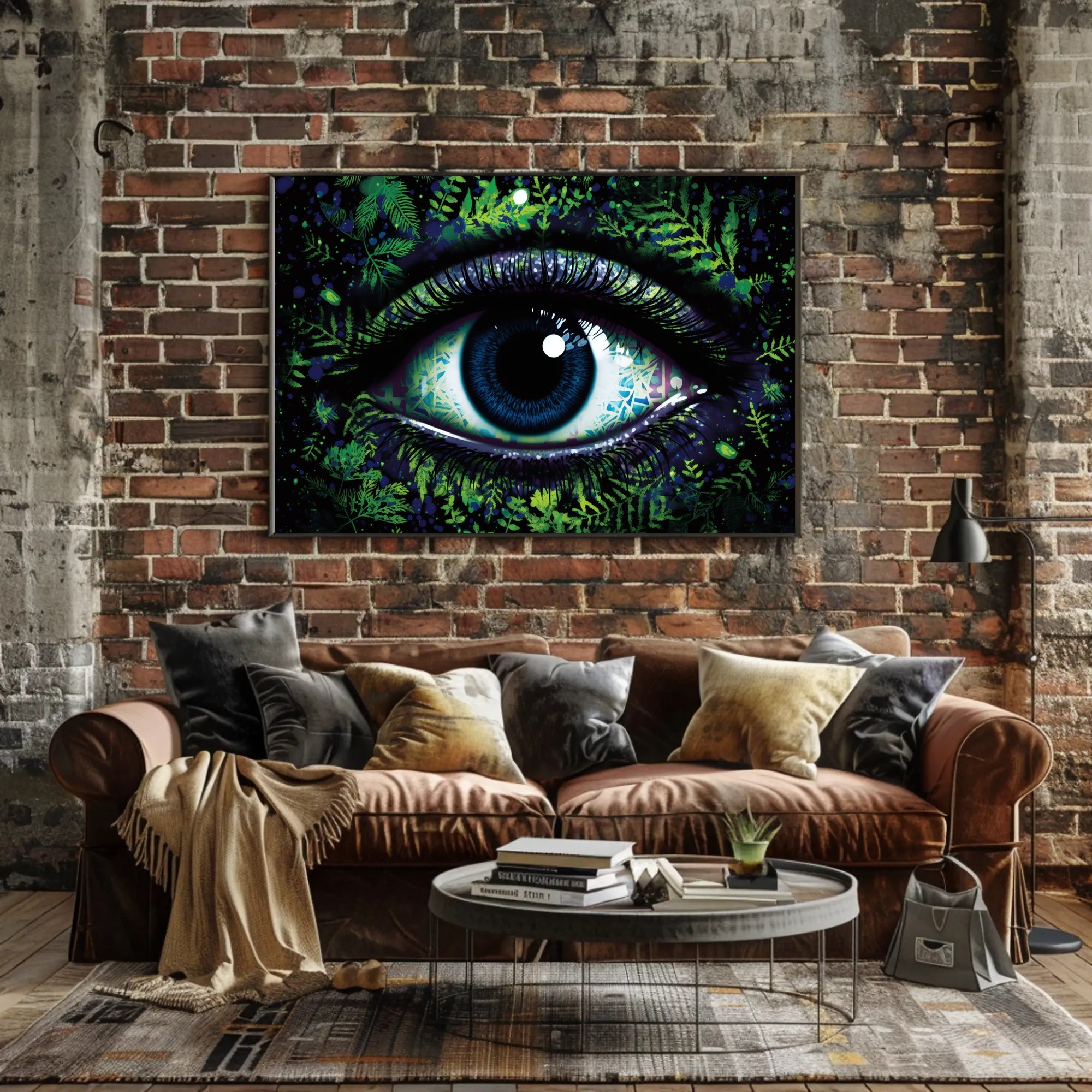 Human Eye Travel Poster With Vibrant Nature Background