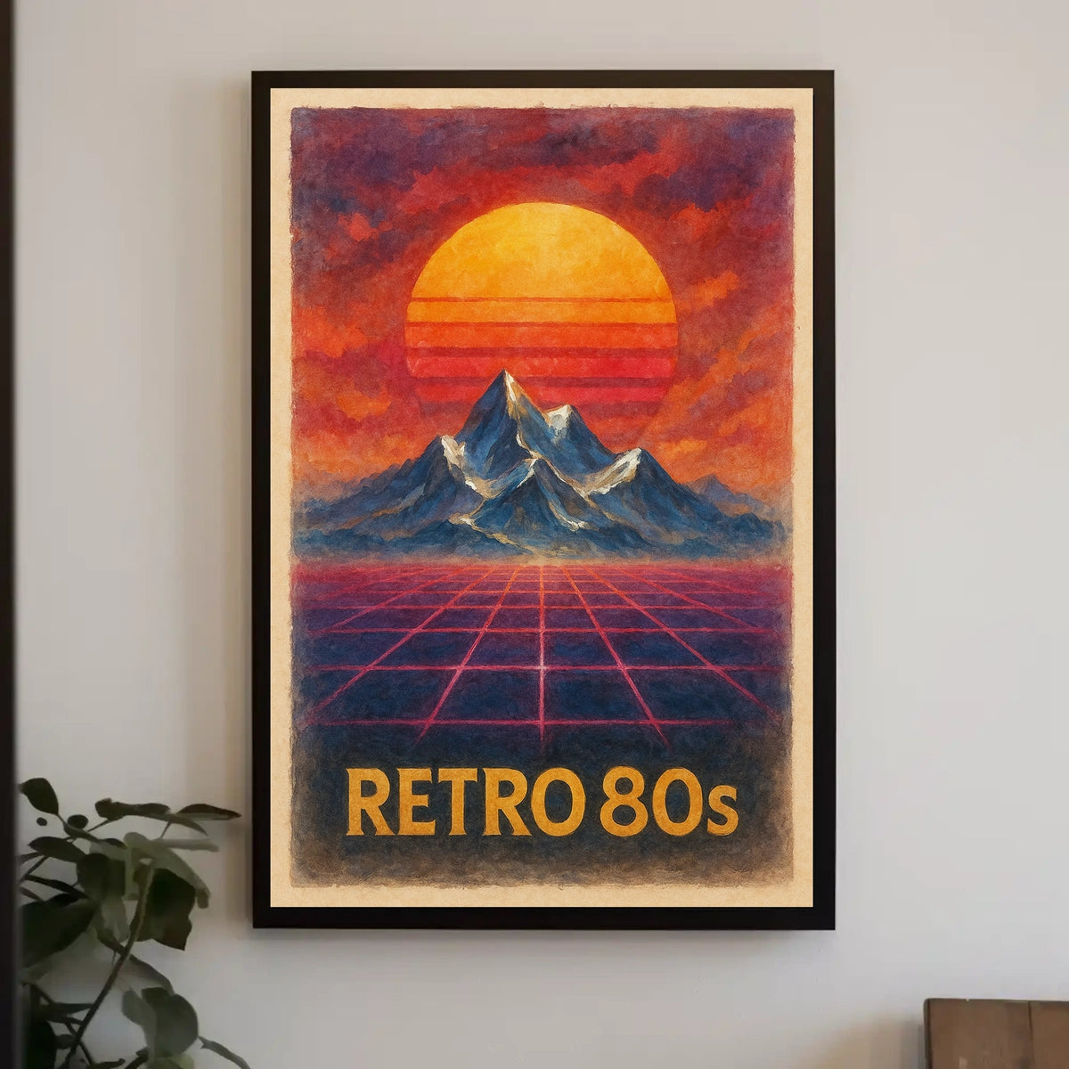 RETRO Sunsets and Mountains Synthwave Abstract or Artistic Poster