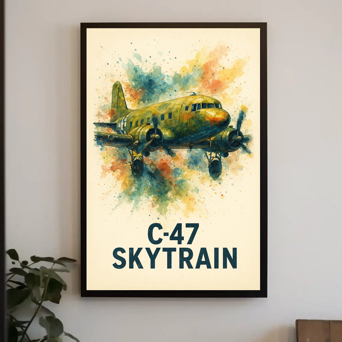 C-47 Skytrain WWII Aviation Art Poster Print