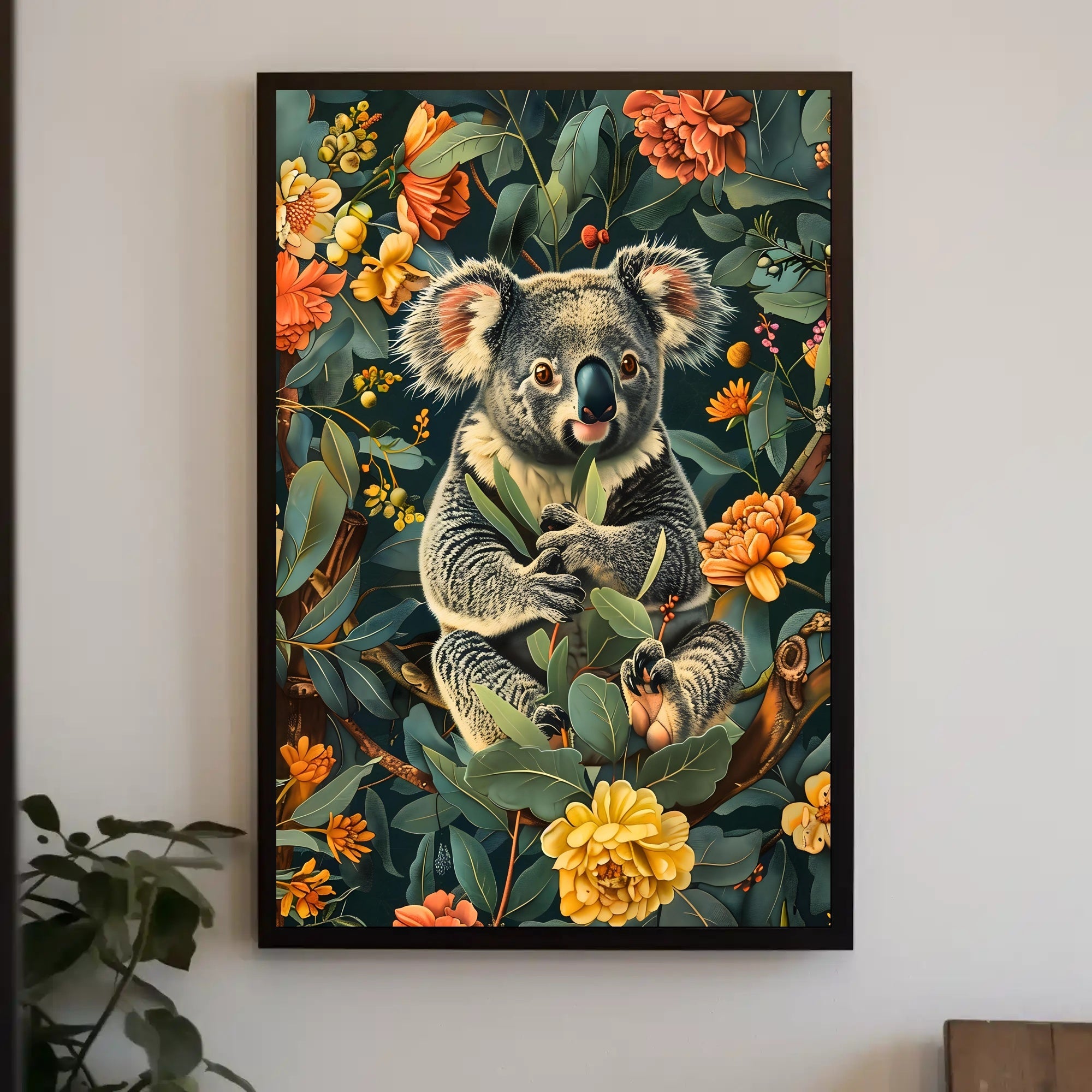 Koala in Bloom Wall Art Print
