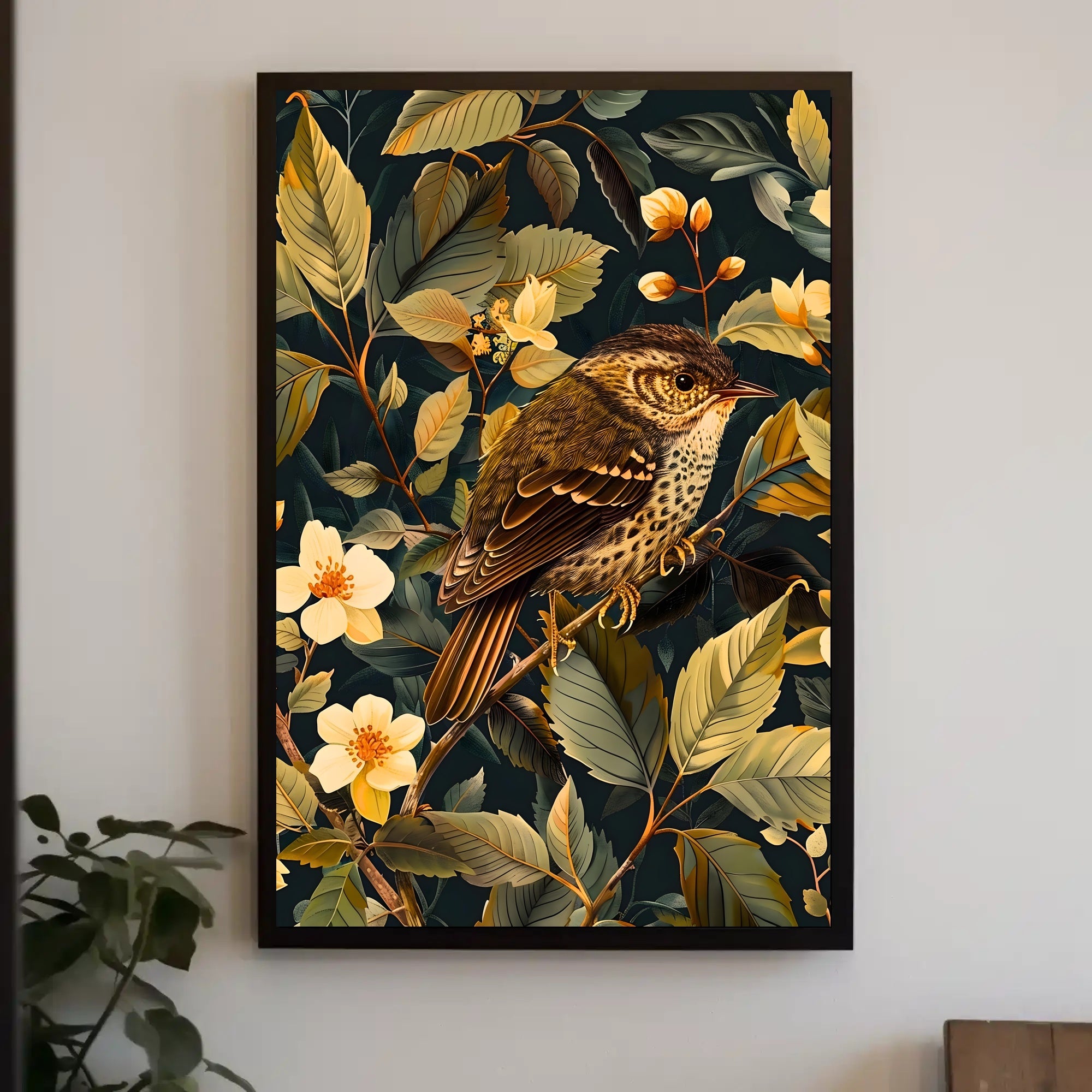Richly Illustrated Vintage Bird Nature Art Animal Poster