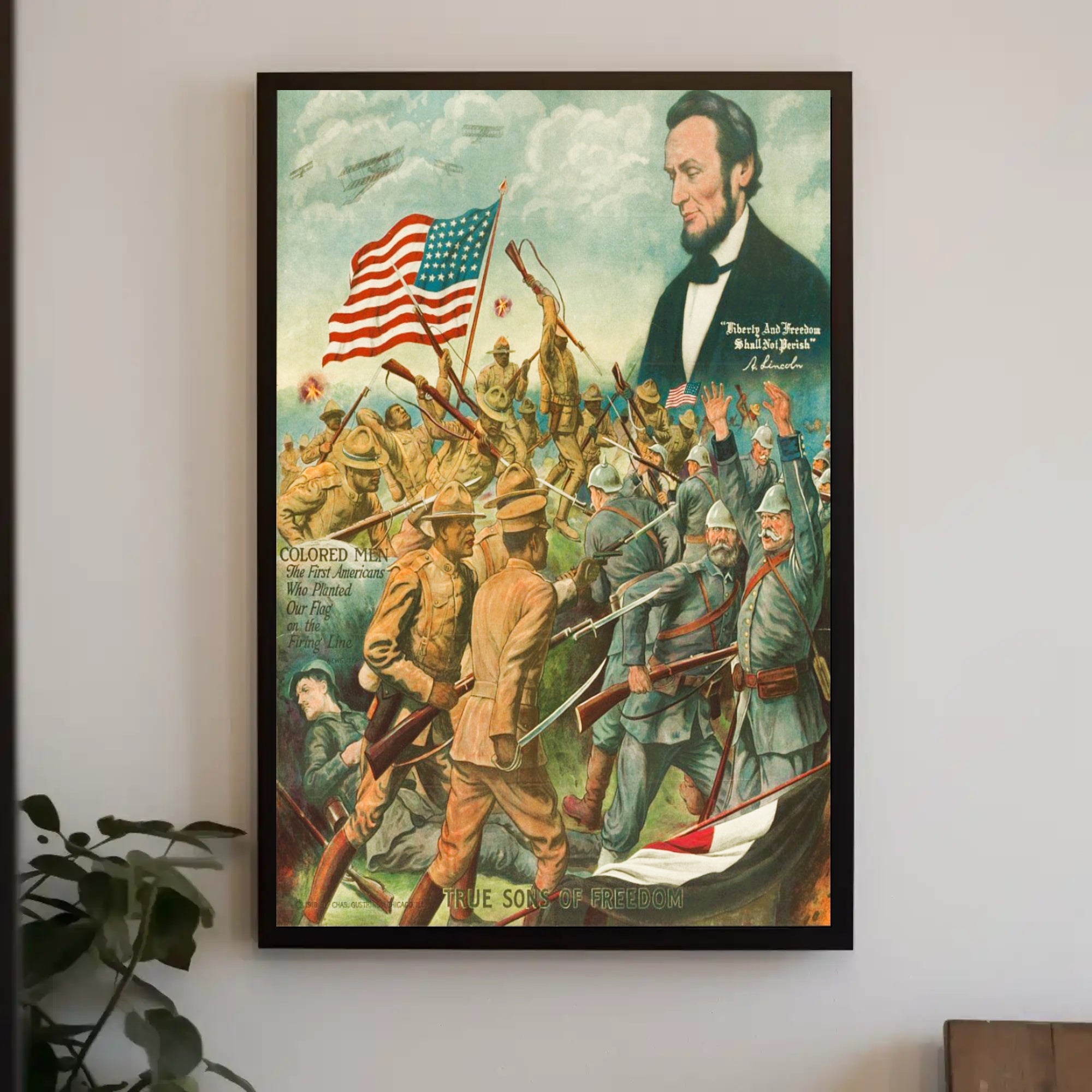 Patriotic African American Soldiers WWI Historical or Presidential Poster