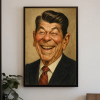 Ronald Reagan Caricature Poster PosterGoat