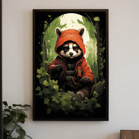 The Mysterious Raccoon Adventurer Poster