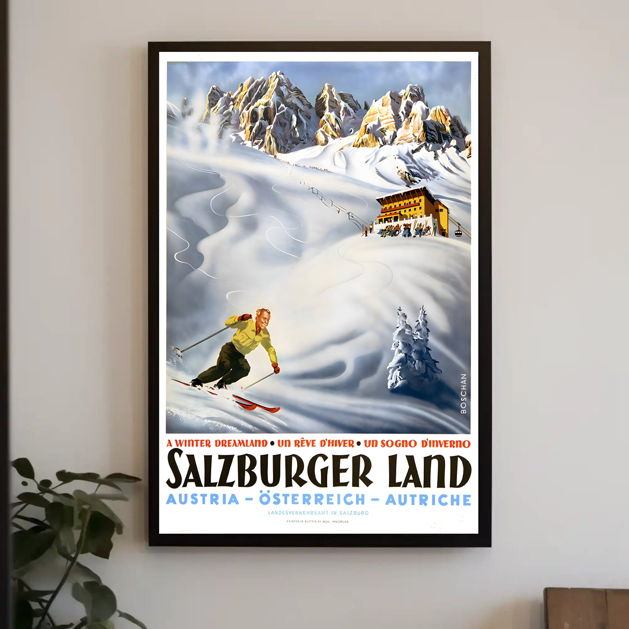 Salzburger Winter Adventure Vintage Travel Poster PosterGoat