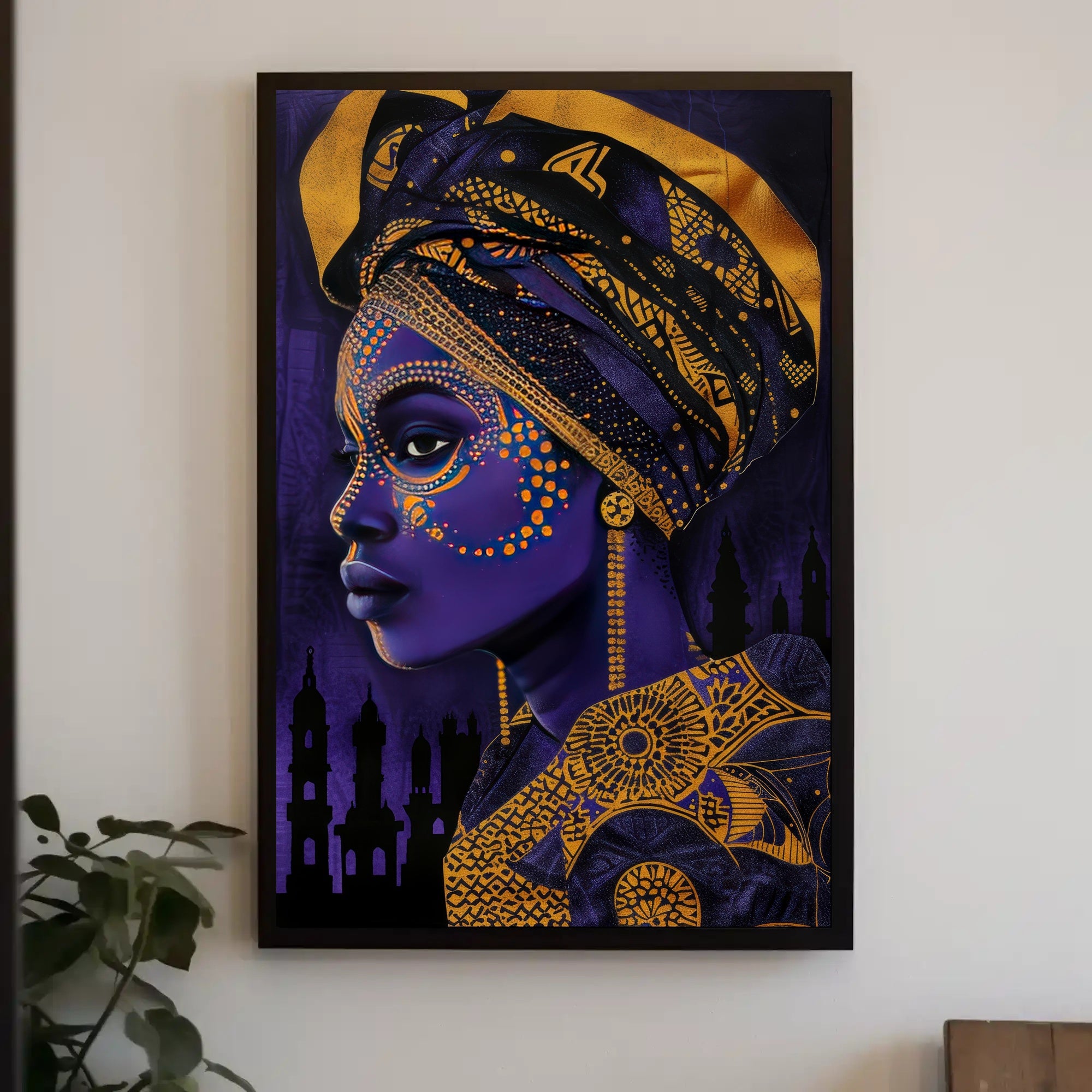 African Heritage Woman Portrait with Cultural or Heritage Poster