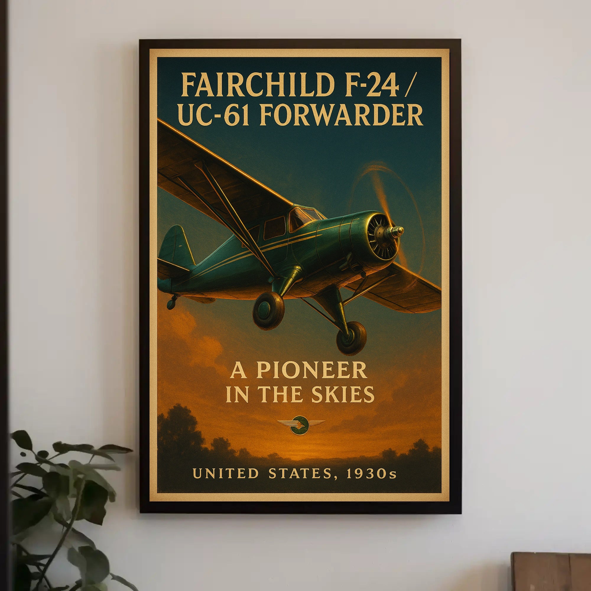 Fairchild F24 UC61 Forwarder Vintage Poster Print
