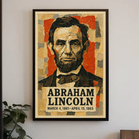Abraham Lincoln 16th President of the United States Layered paper Collage Poster