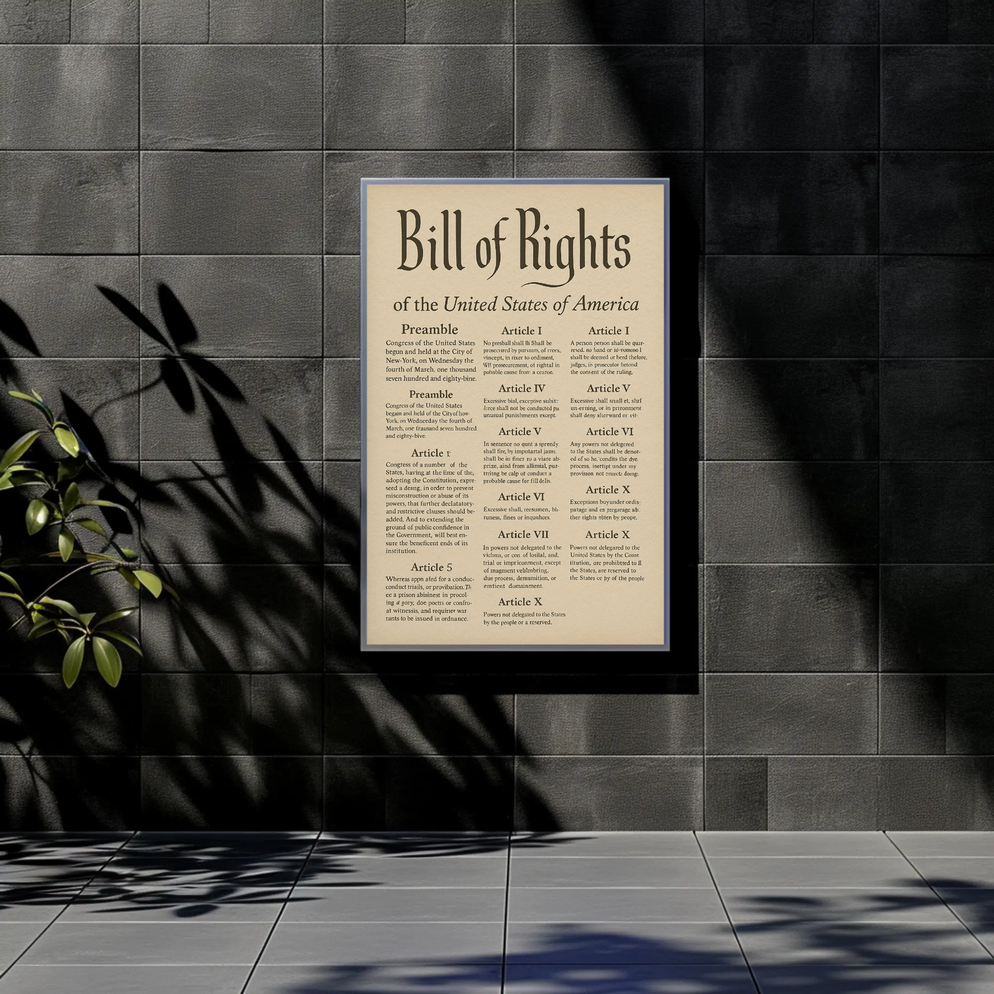 Bill Of Rights United States Poster