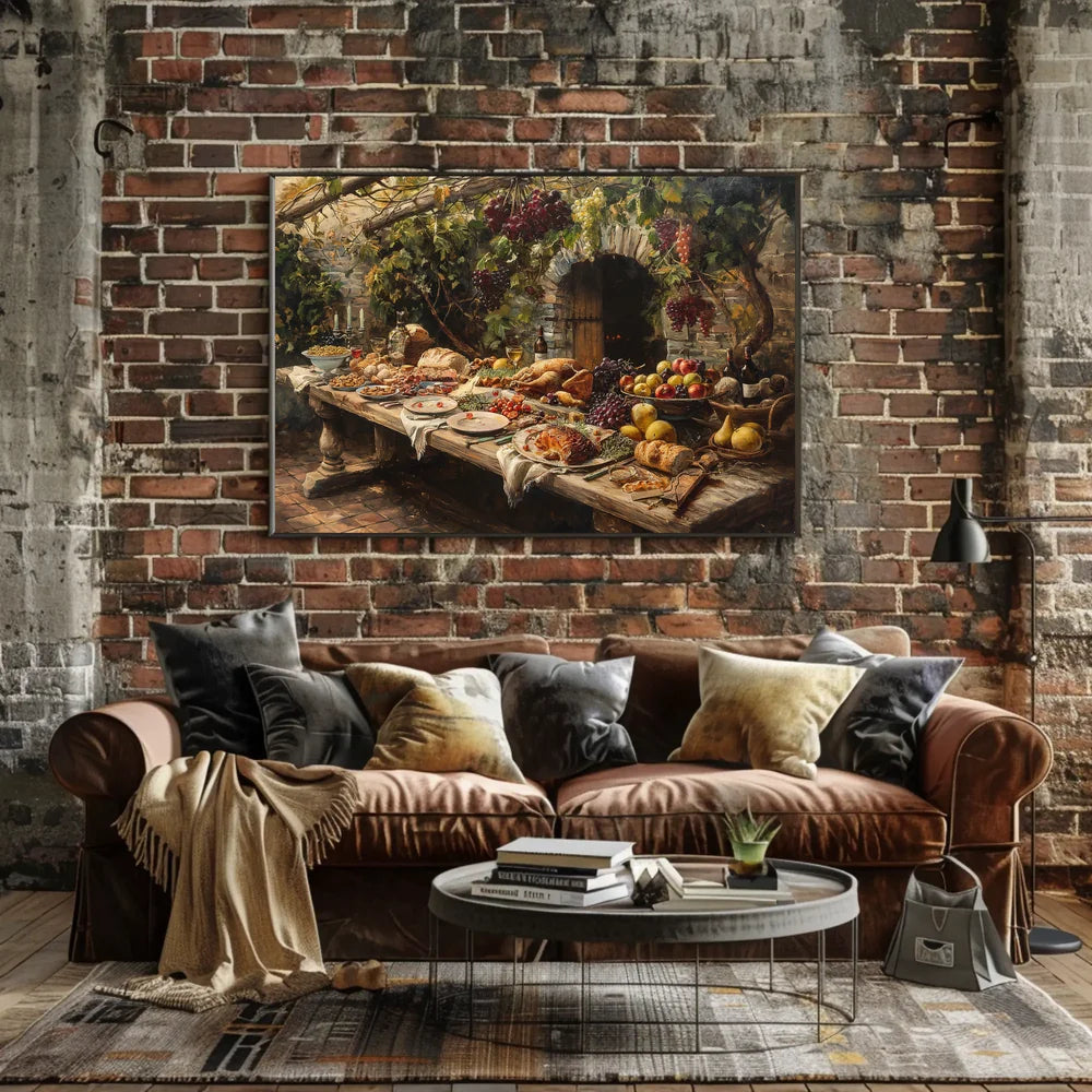 Mediterranean Feast: Rustic Celebration Art Poster