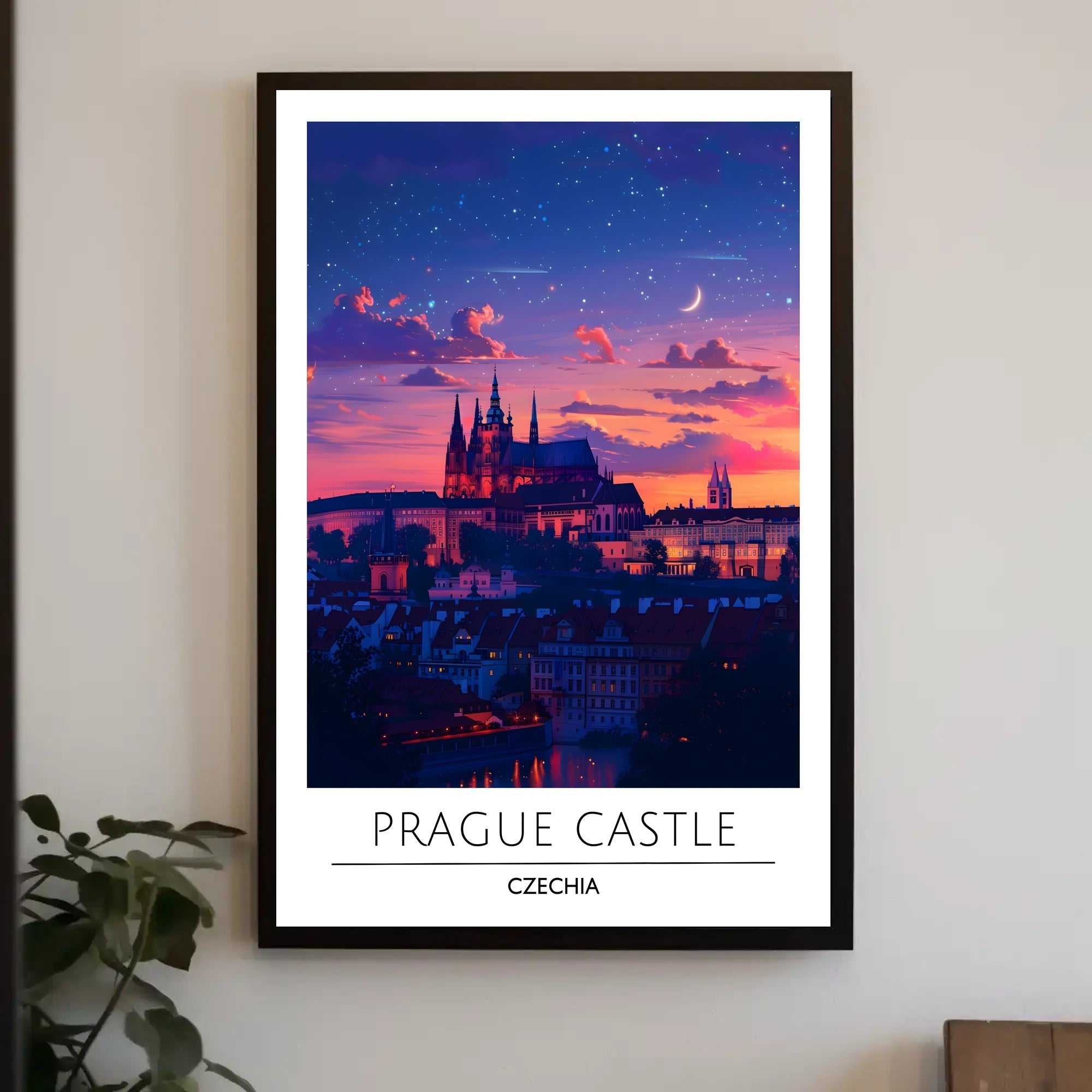Prague Castle Twilight Enchantment Travel Poster