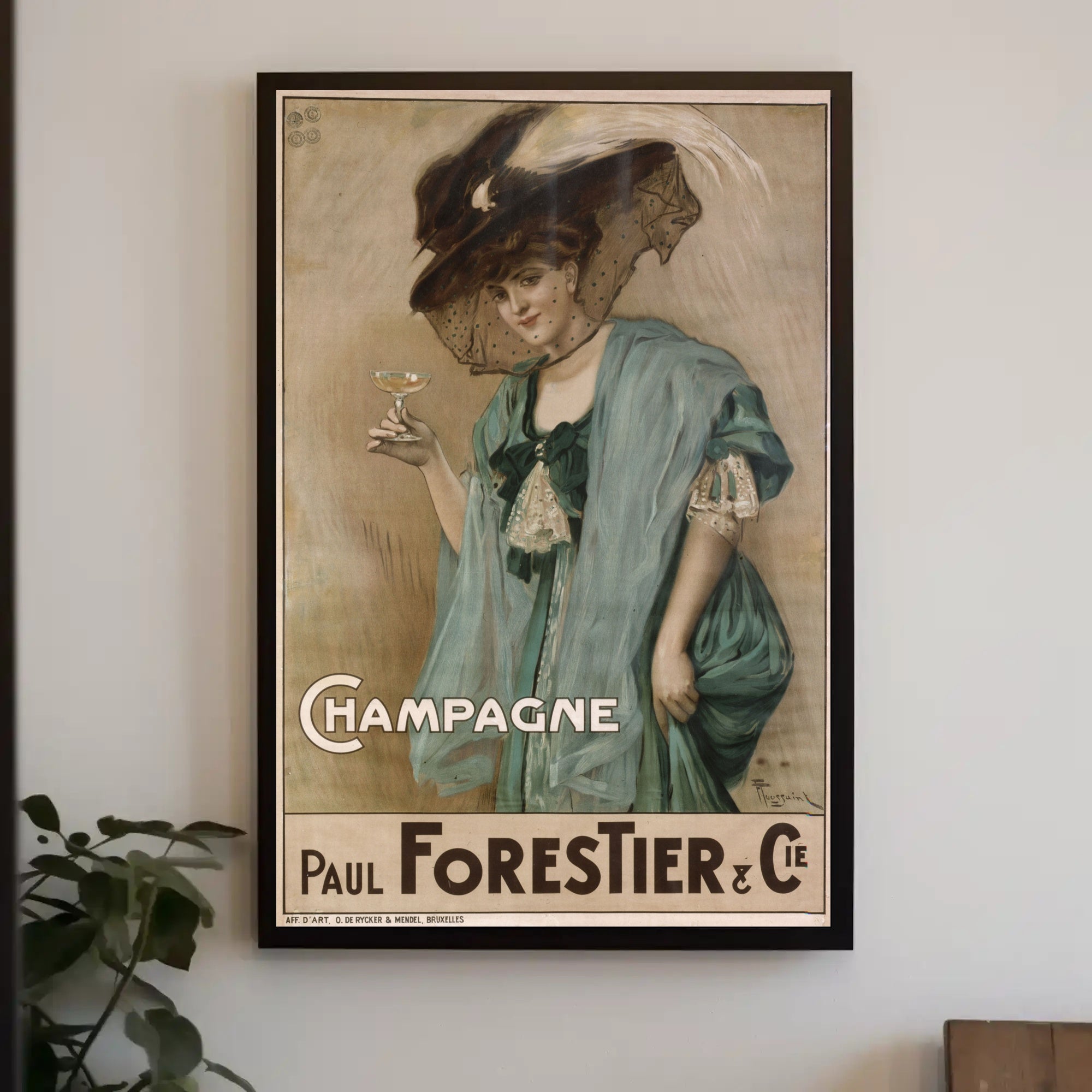 Champagne Elegance Vintage Poster Print