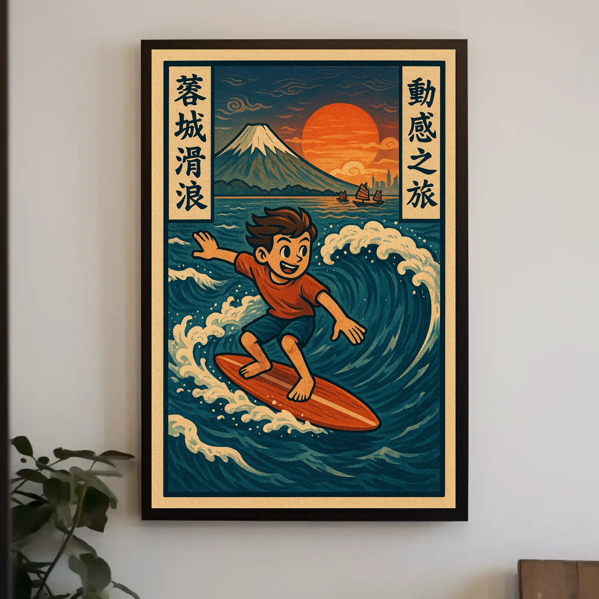 Surfing Adventure in Japan Poster
