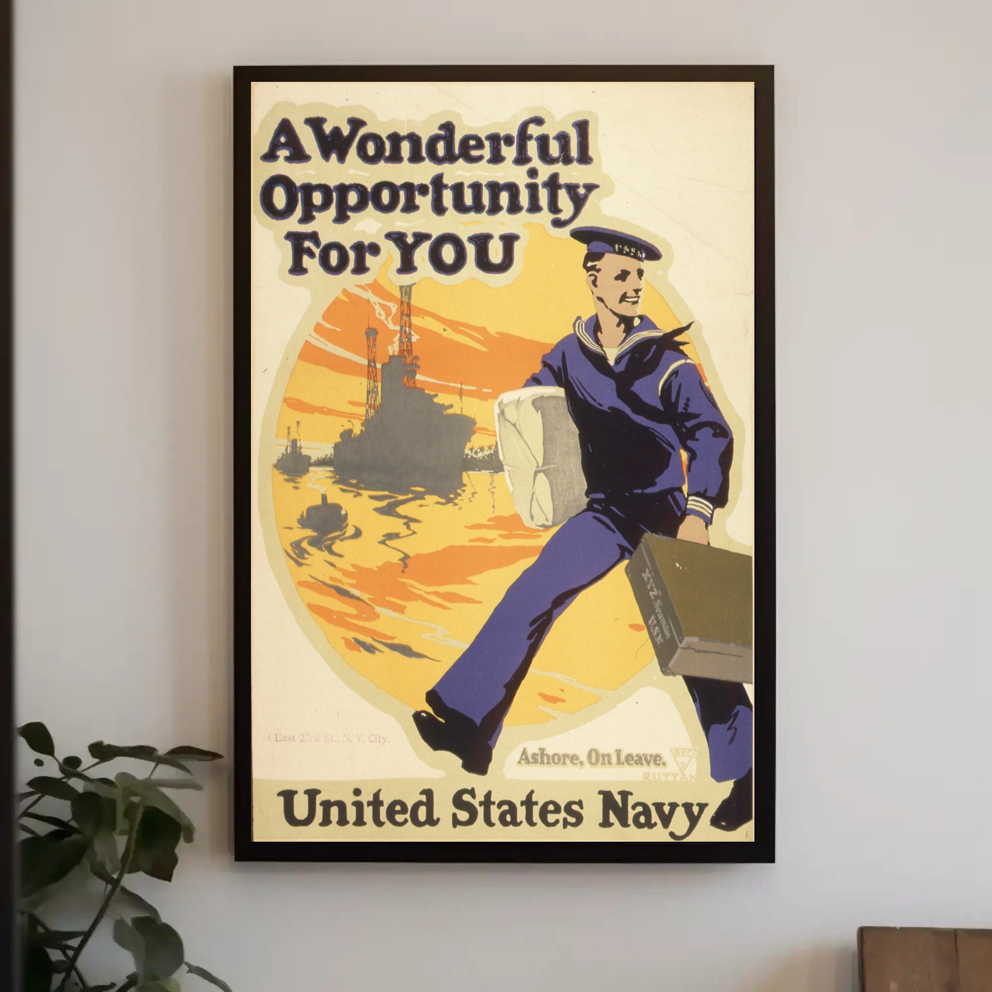 Vintage United States Navy Military Recruitment Poster