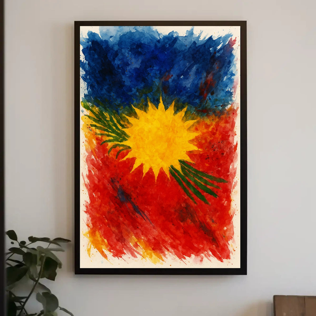 Vibrant Abstract Sunburst Abstract Poster