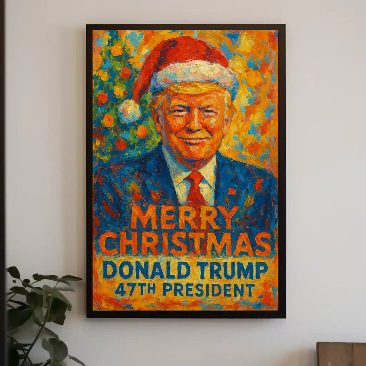 Donald Trump Christmas Stylized Portrait Political Poster