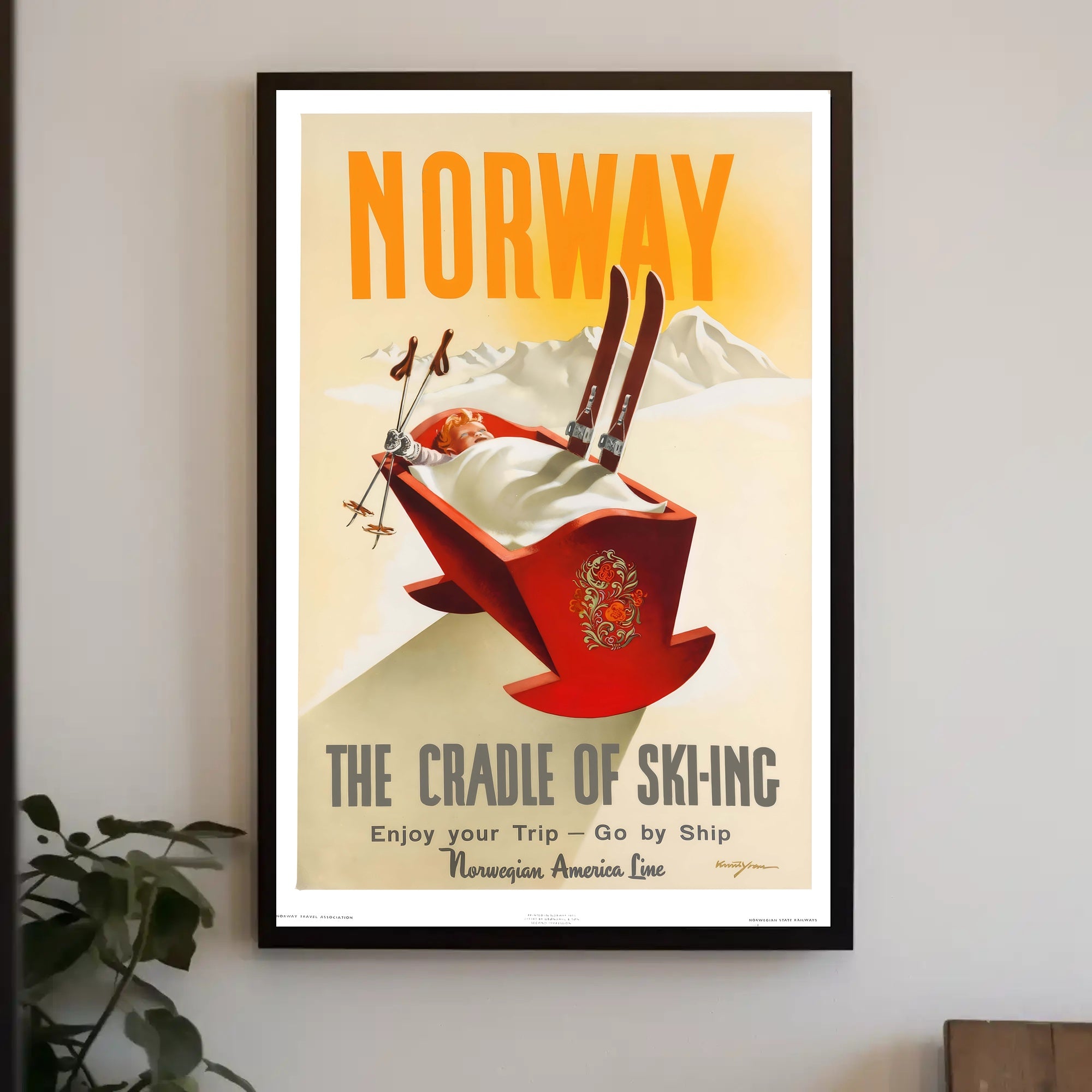 Norway Ski Adventure Vintage Travel Poster PosterGoat