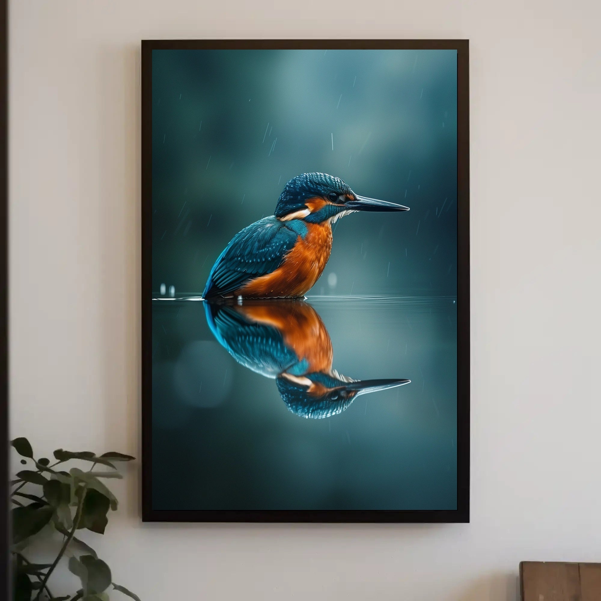 Kingfisher Bird Reflection Animal Poster PosterGoat