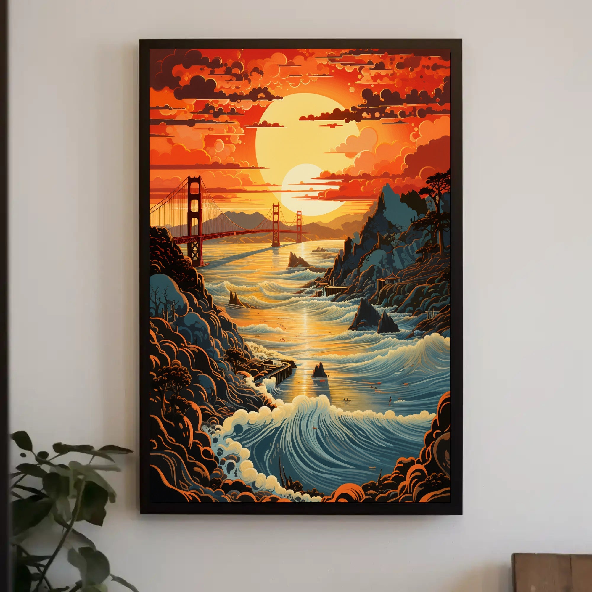 Sunset Over The Golden Gate Poster