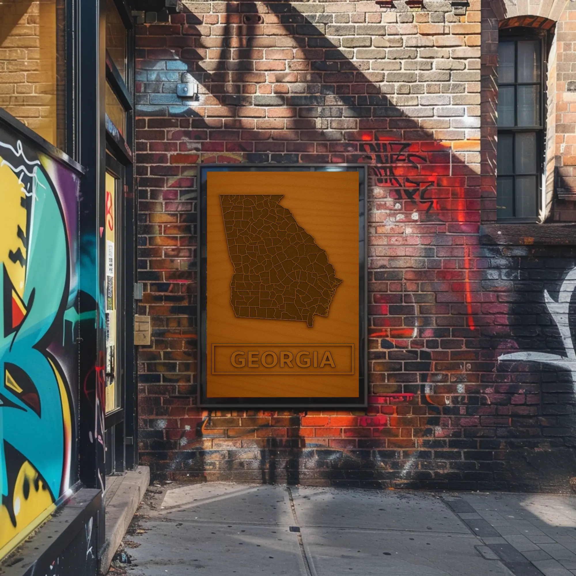 Georgia State Map Minimalist Art Cultural or Heritage Poster