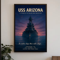 USS Arizona Poster Valor and Sacrifice for History Buffs