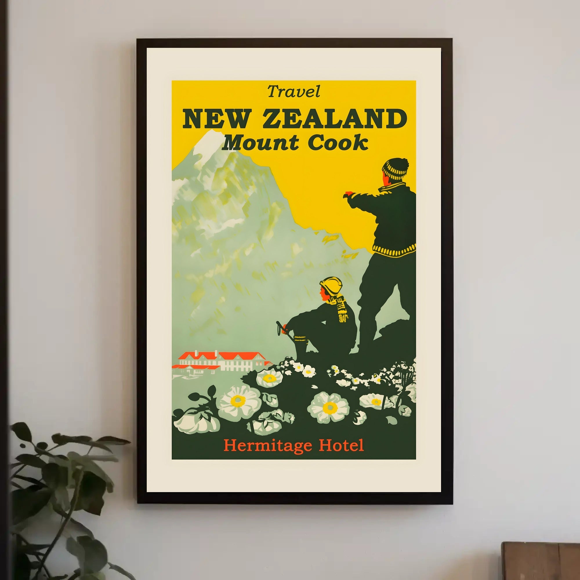 Mount Cook Adventure Exploration New Zealand Travel Poster